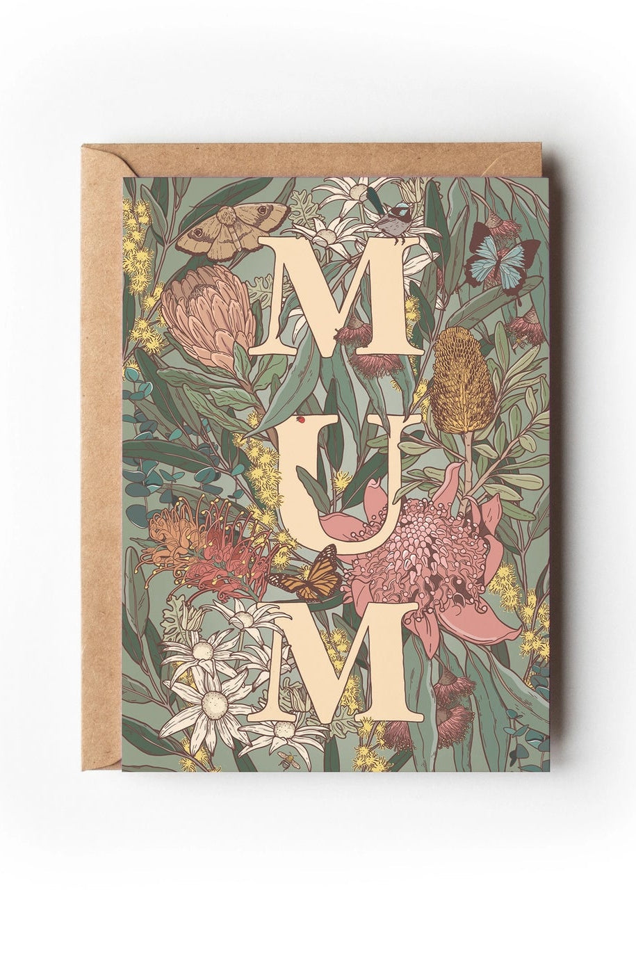 Mum Australian Floral Greeting Card