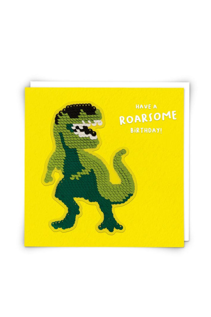 T-Rex Sequin Card