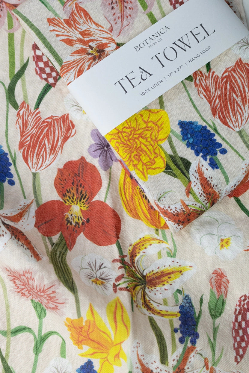100% Linen Tea Towel | Spring