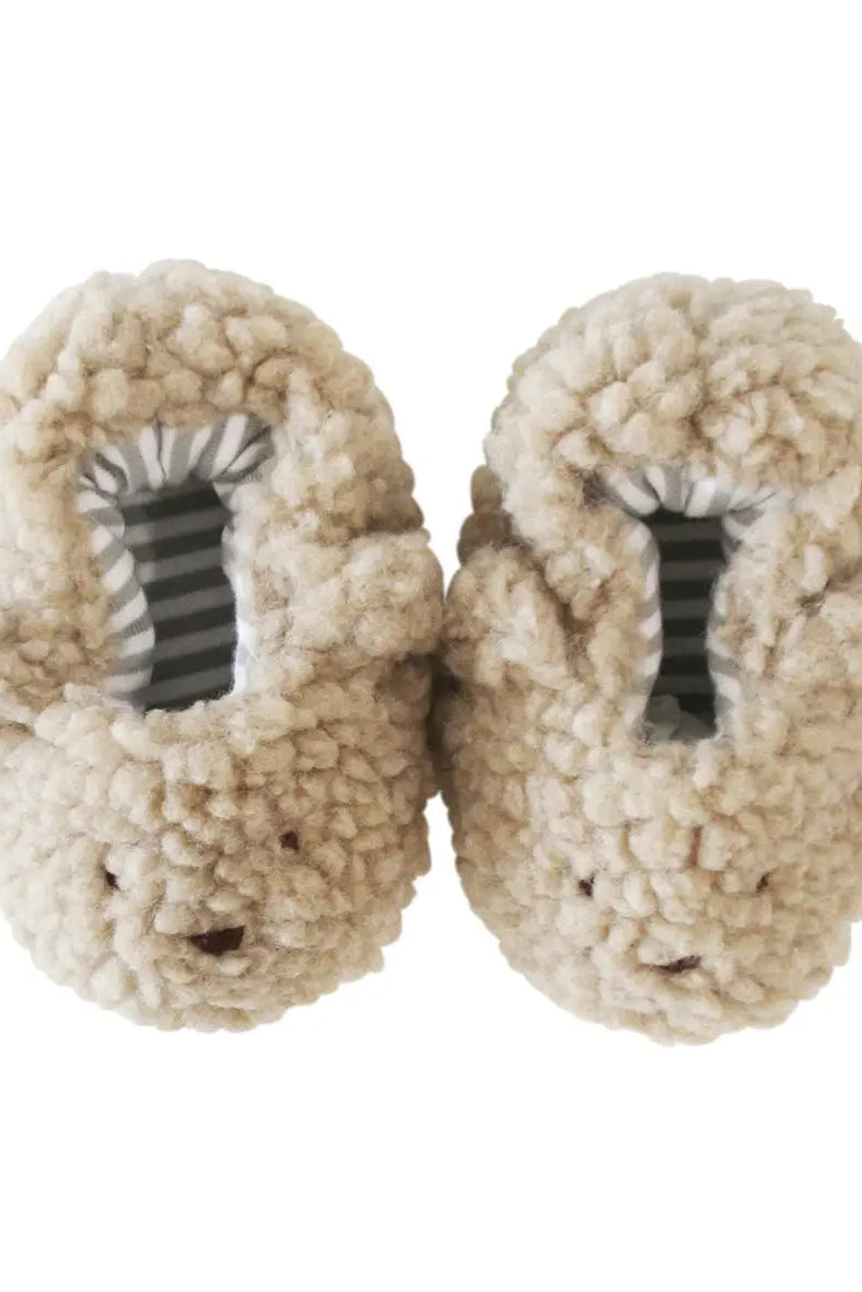 Sherpa Bear Booties - Oatmeal