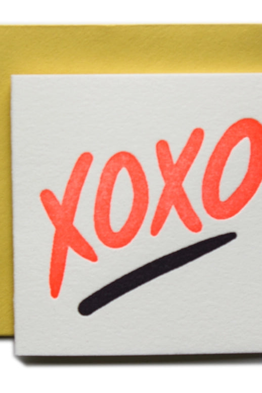 Mini Letterpress Card - XOXO