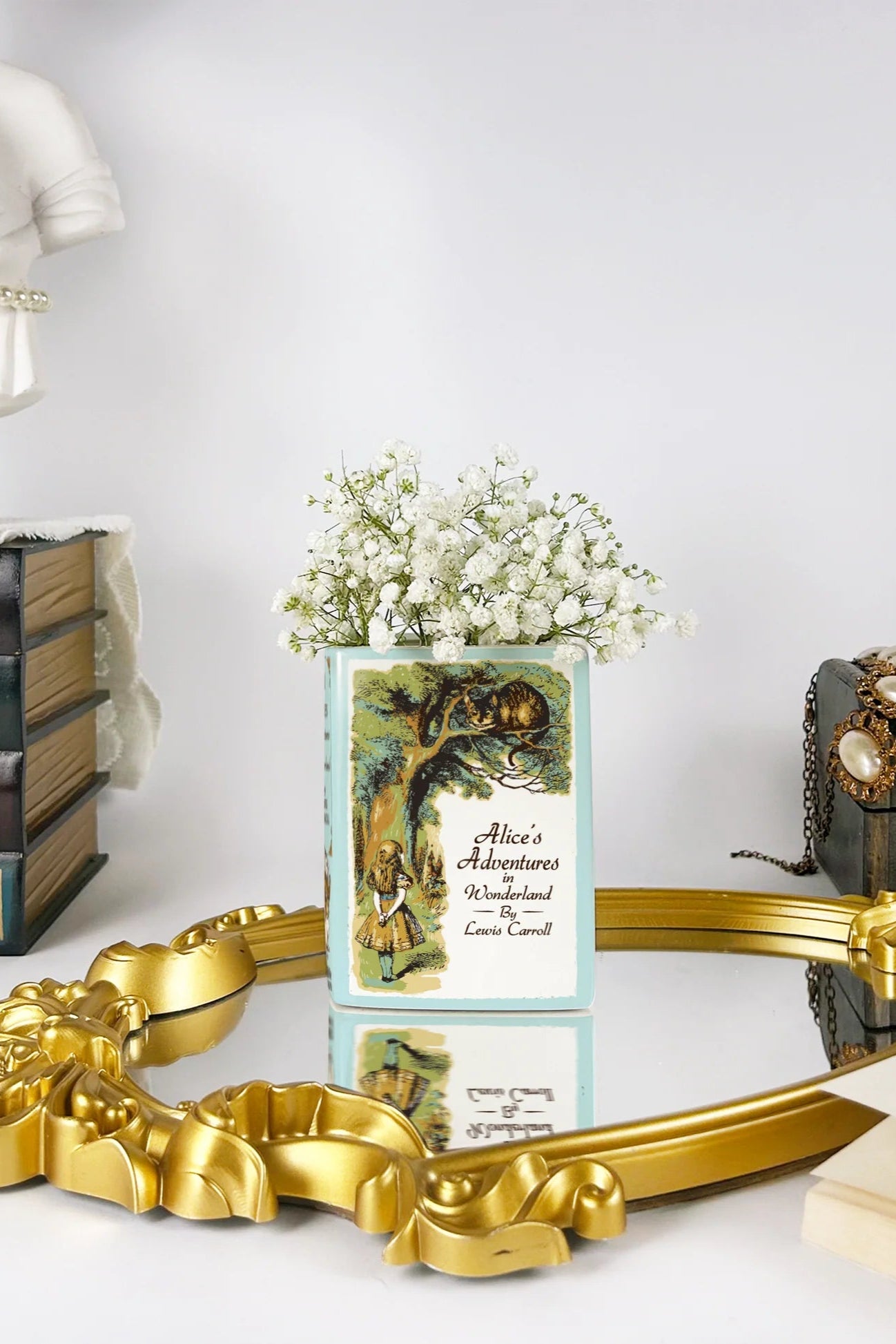 Alice's Adventures in Wonderland Ceramic Book Vase
