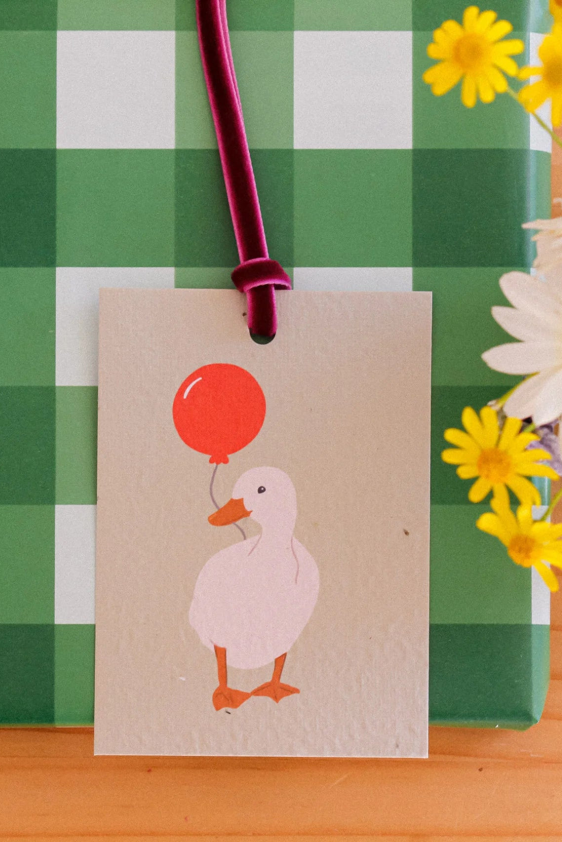 Eco-Luxe plantable gift tag - birthday duck