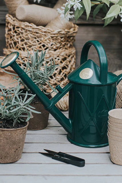 Haws Tall Plastic Watering Can - Forest Green