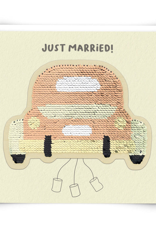 Just Married Sequin Card