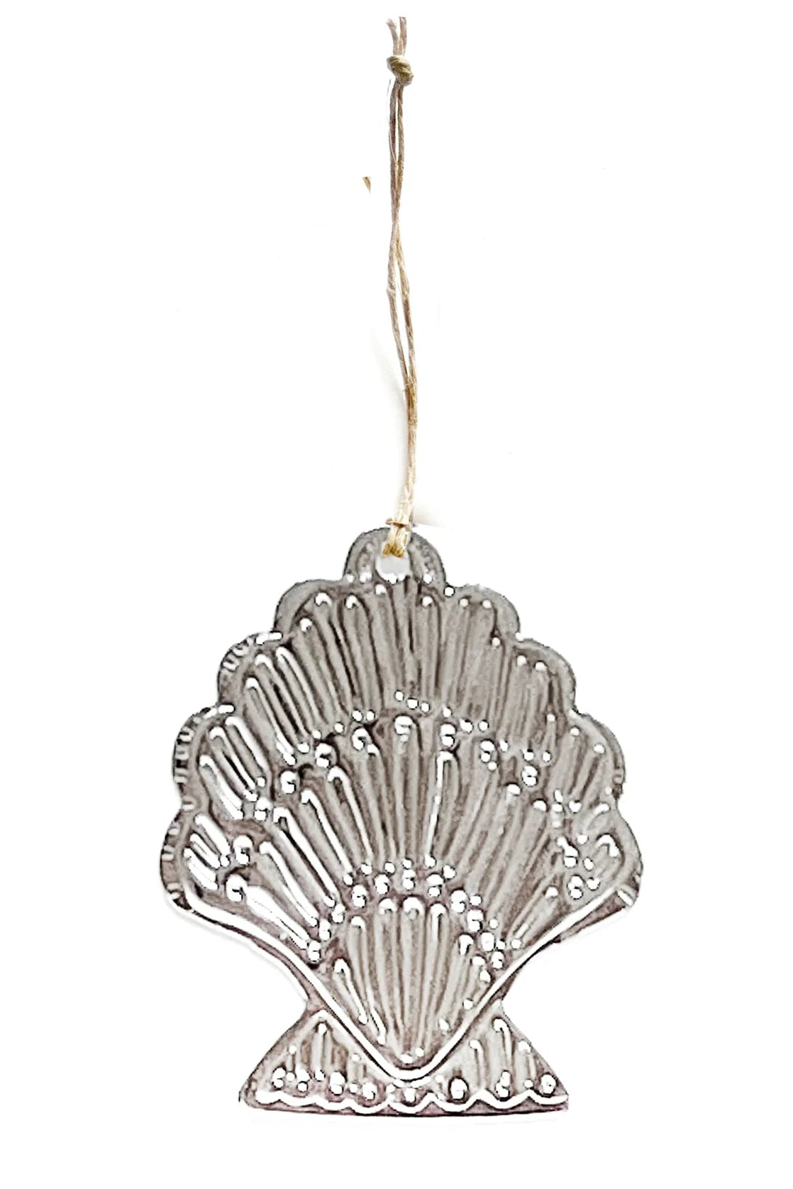 Faux Tin Shell Ornament - Silver