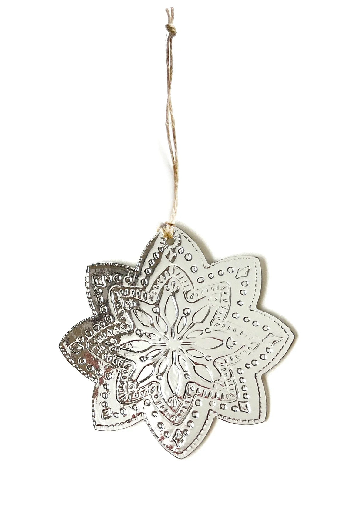 Faux Tin Star Ornament - Silver