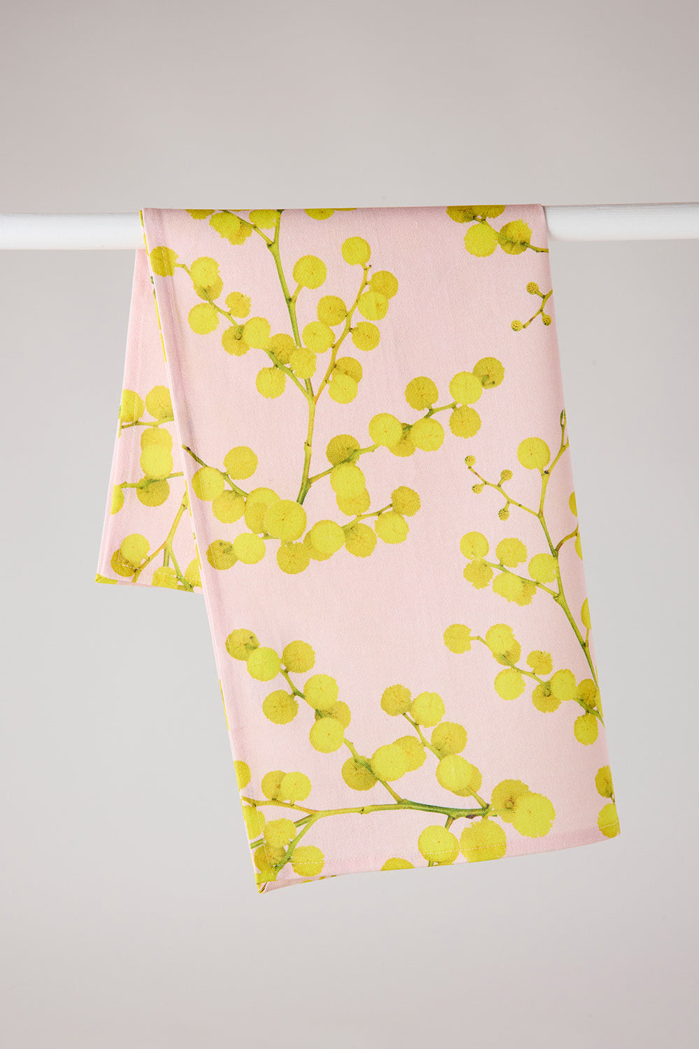 Linen Tea Towel - Pink Wattle