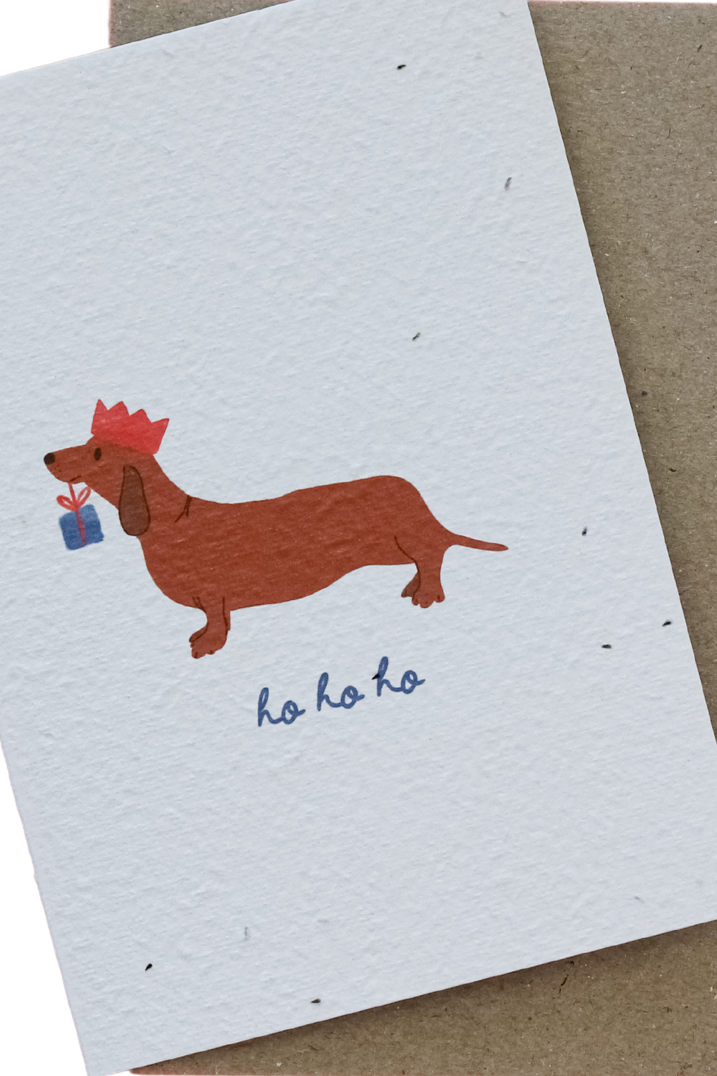 Ho ho ho sausage dog plantable card