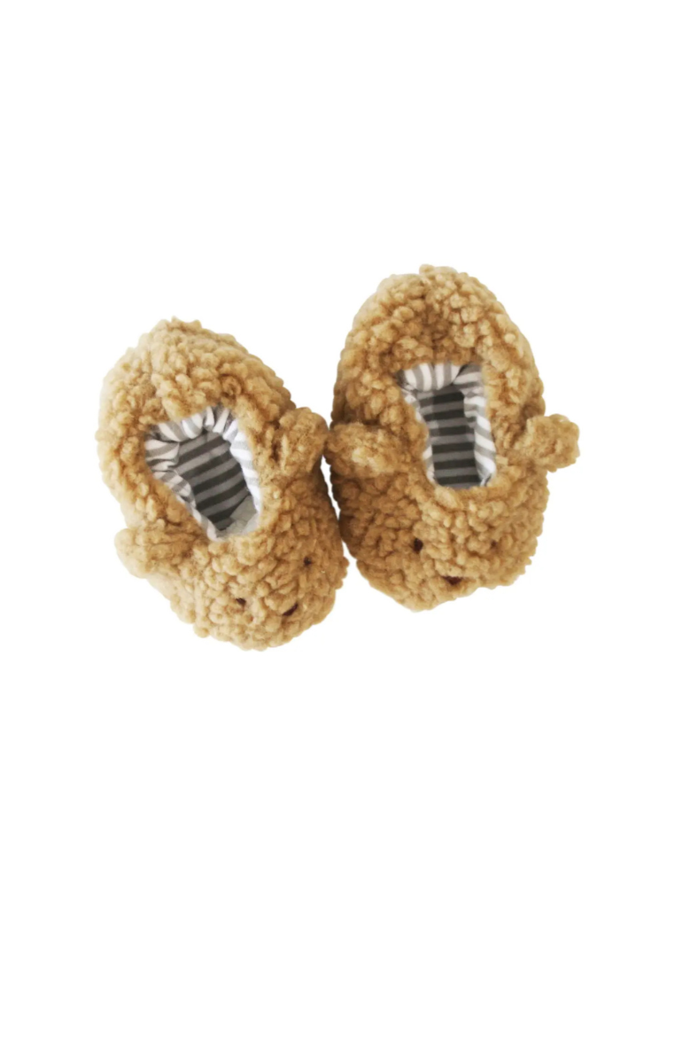 Sherpa Bear Booties - Caramel