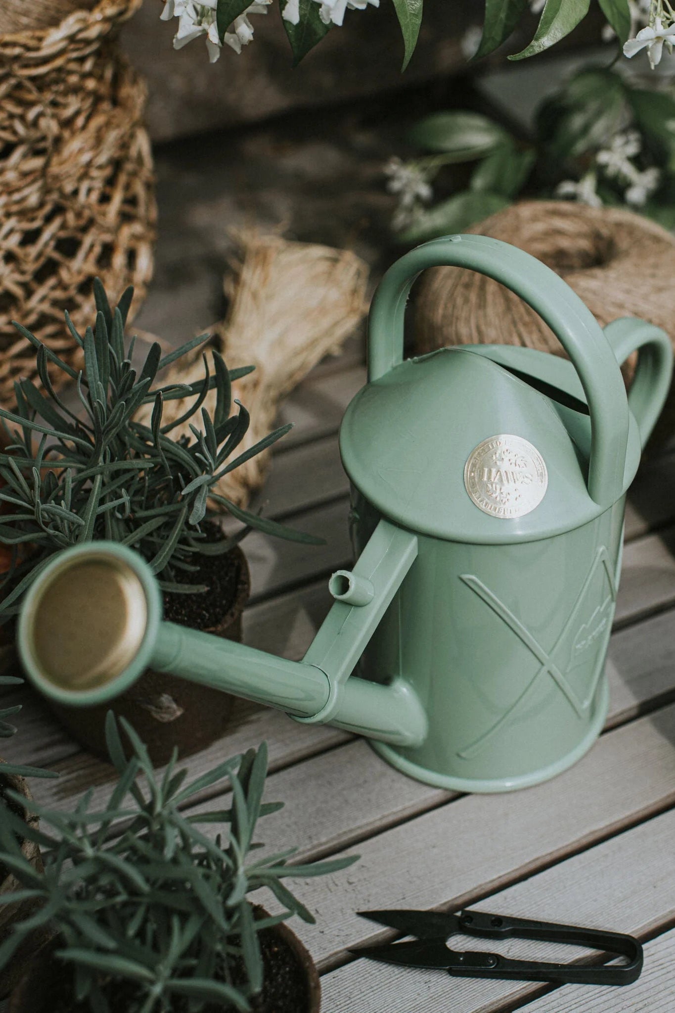 Haws Tall Plastic Watering Can - Sage