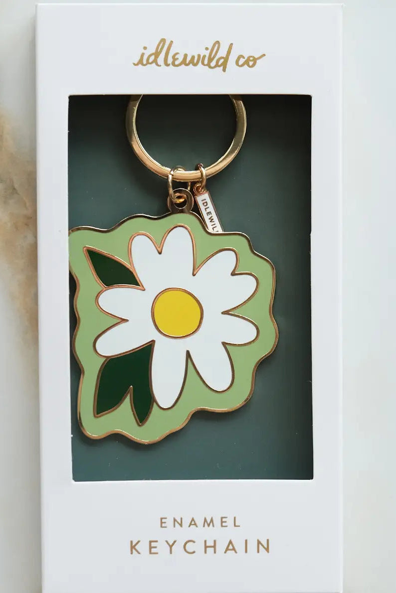 Daisy Enamel Keychain