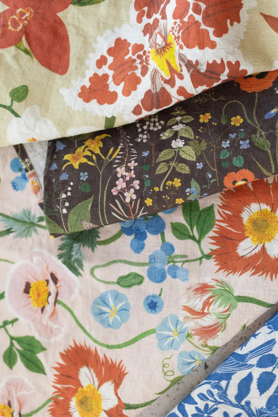 100% Linen Tea Towel | Wild Flowers