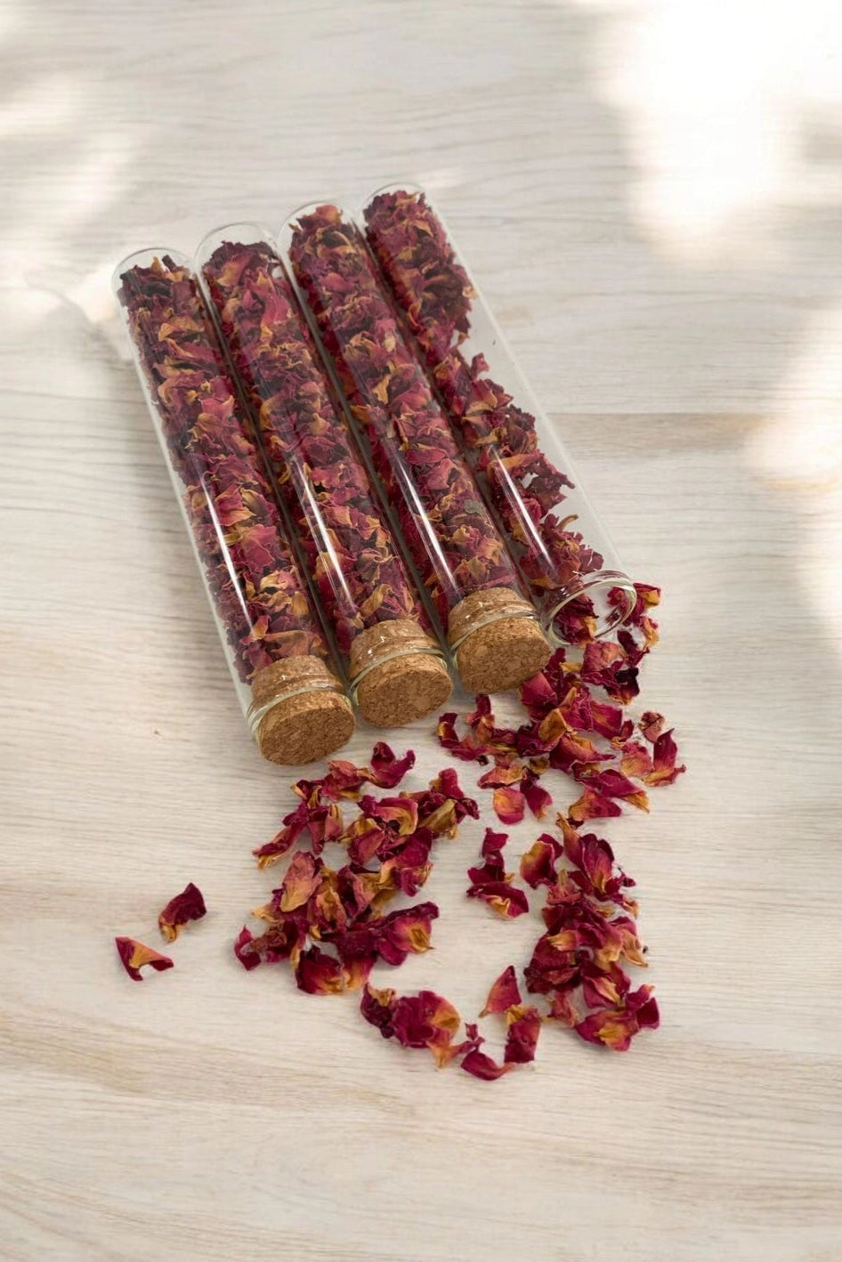 Edible Flowers - Rose petals test tube