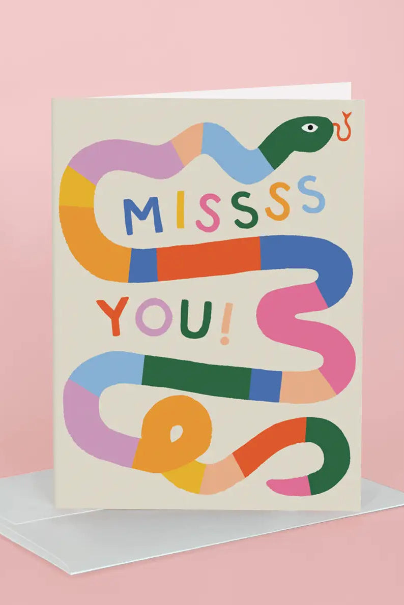 Missss You Snake Greeting Card - Greeting Card