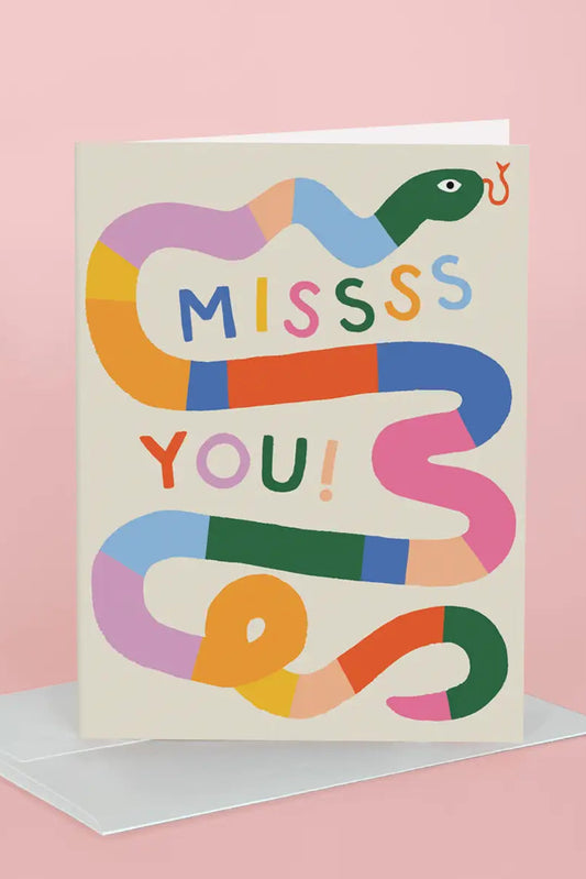 Missss You Snake Greeting Card - Greeting Card