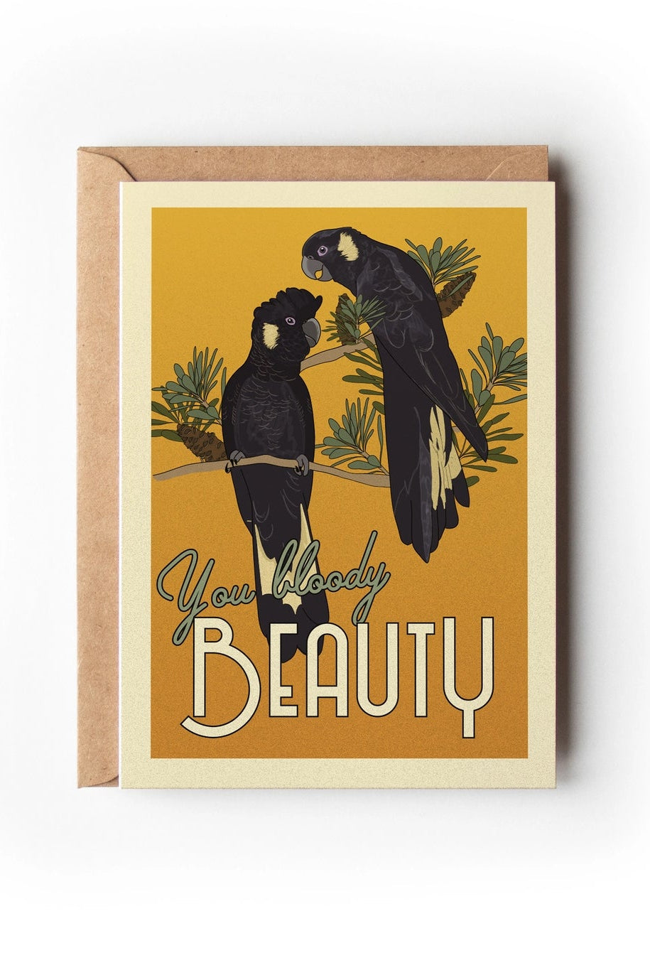 Black Cockatoo Australian Greeting Card