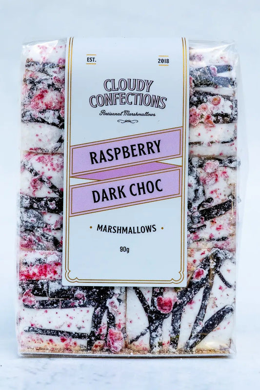Cloudy Confections - Raspberry Dark Chocolate Marshmallows