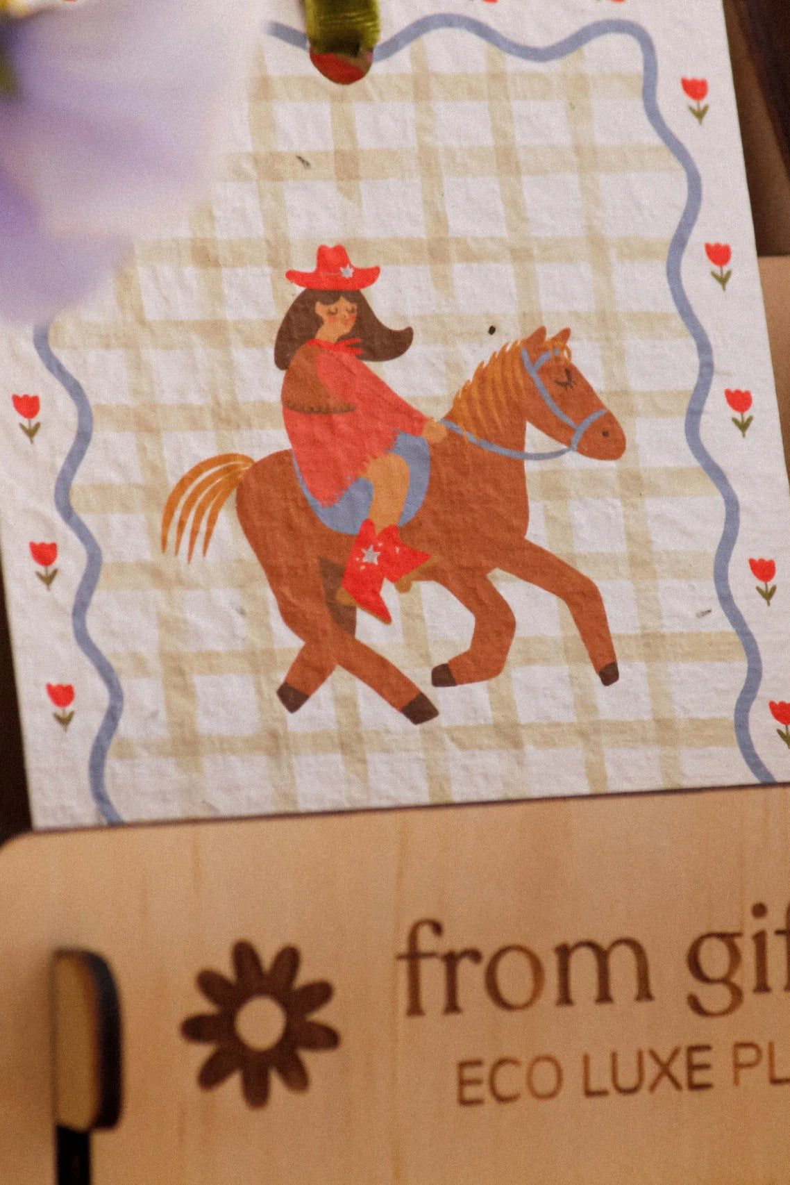 Eco-Luxe plantable gift tag - cowgirl