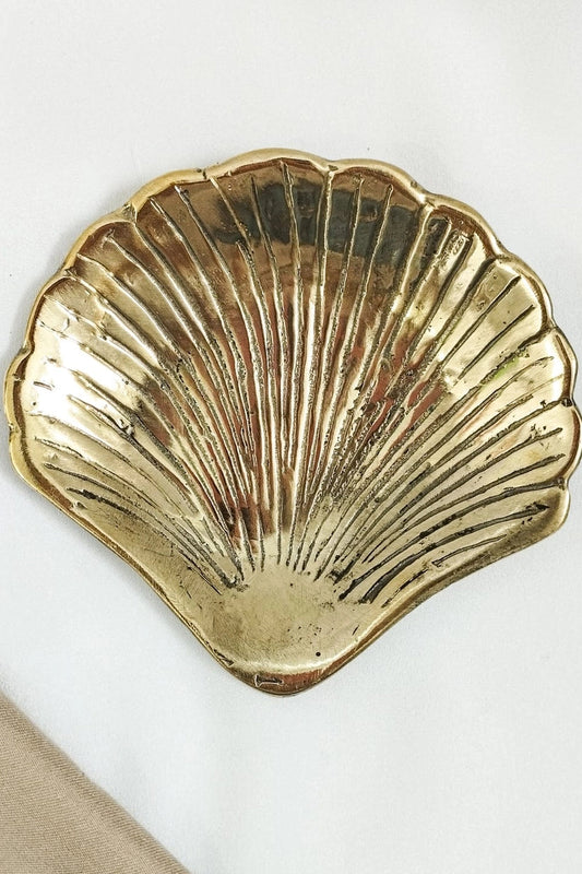 Solid Brass Trinket Tray Shell Pearl