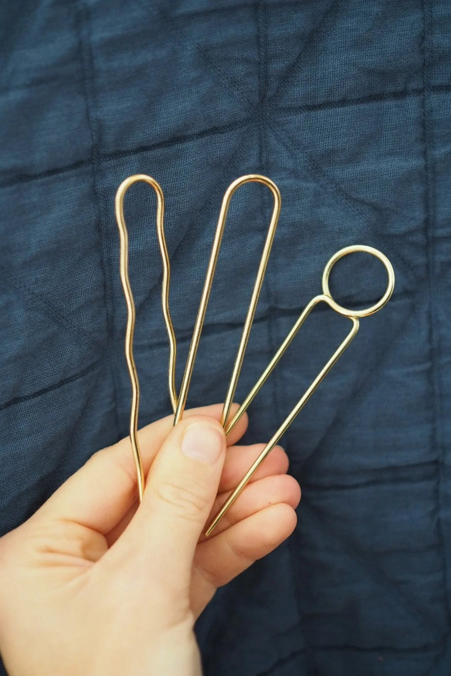 Mini Brass Hairpin - Set of 3