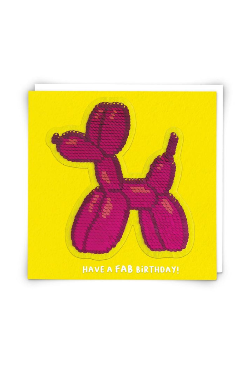 Balloon Dog Sequin Card