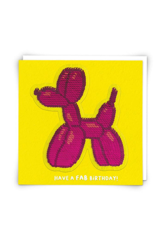Balloon Dog Sequin Card