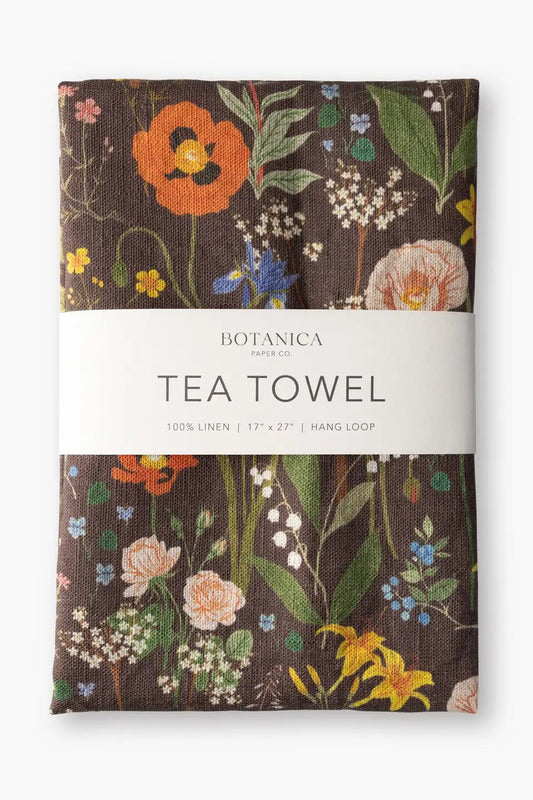 100% Linen Tea Towel | Wild Flowers