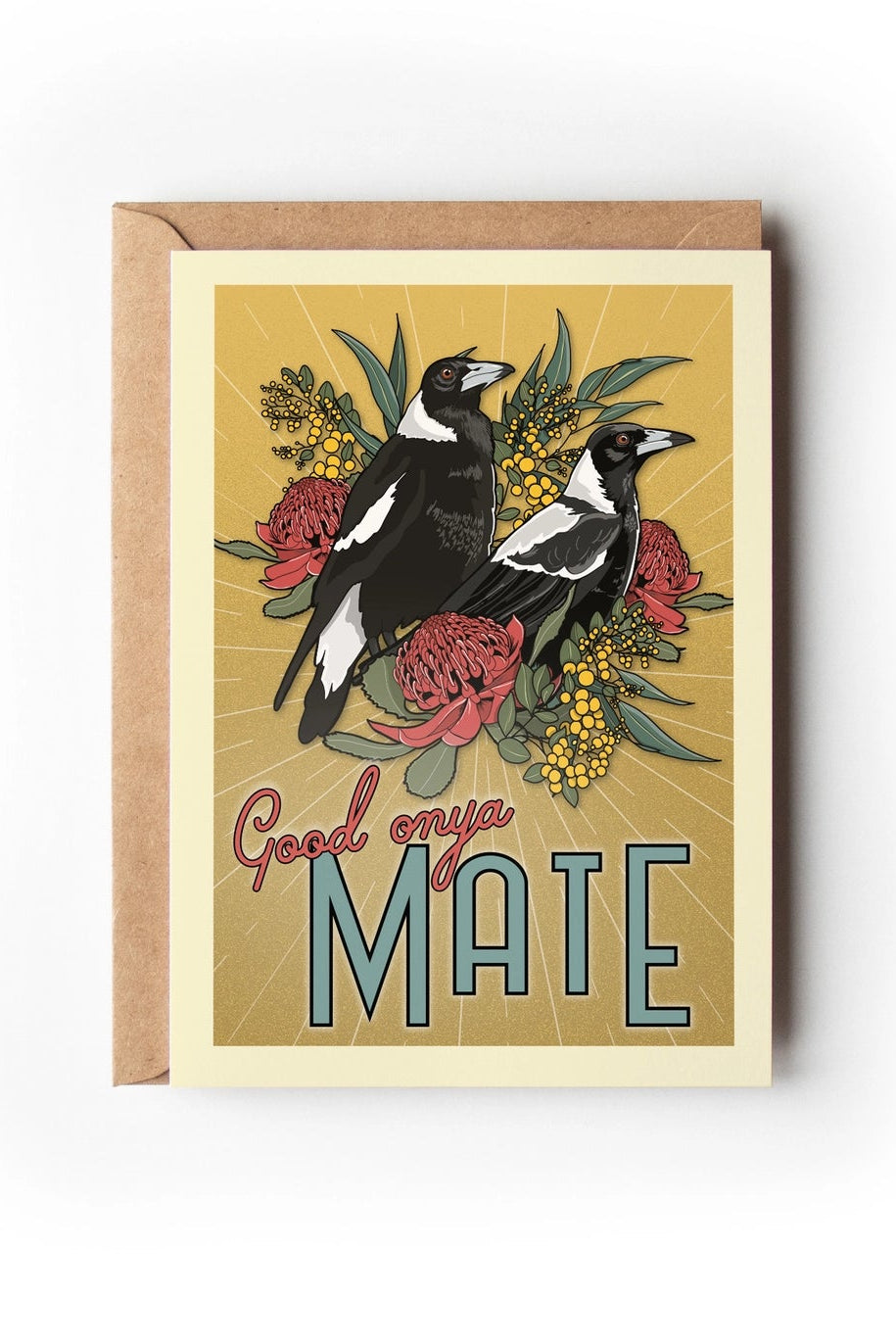 Magpies Australian Greeting Card
