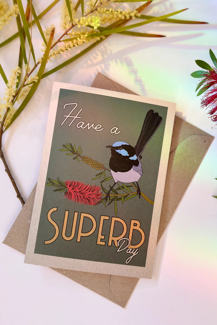Superb Wren Australian Greeting Card