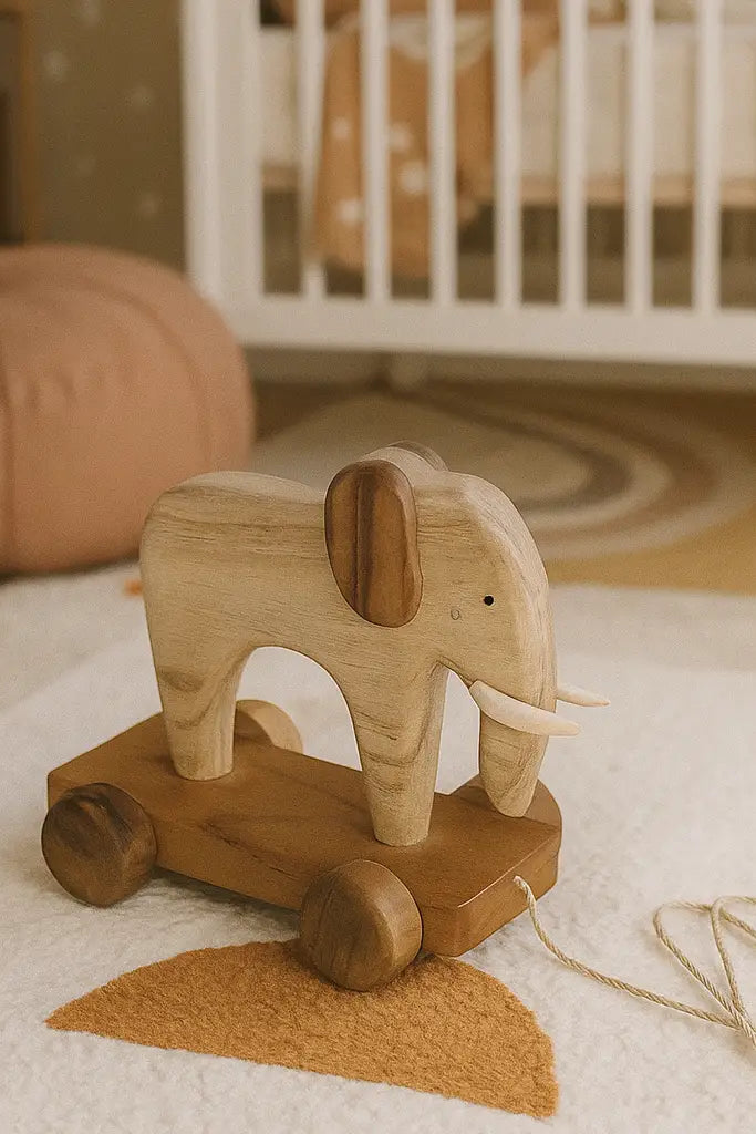 Wooden Elephant Pull-Along Toy