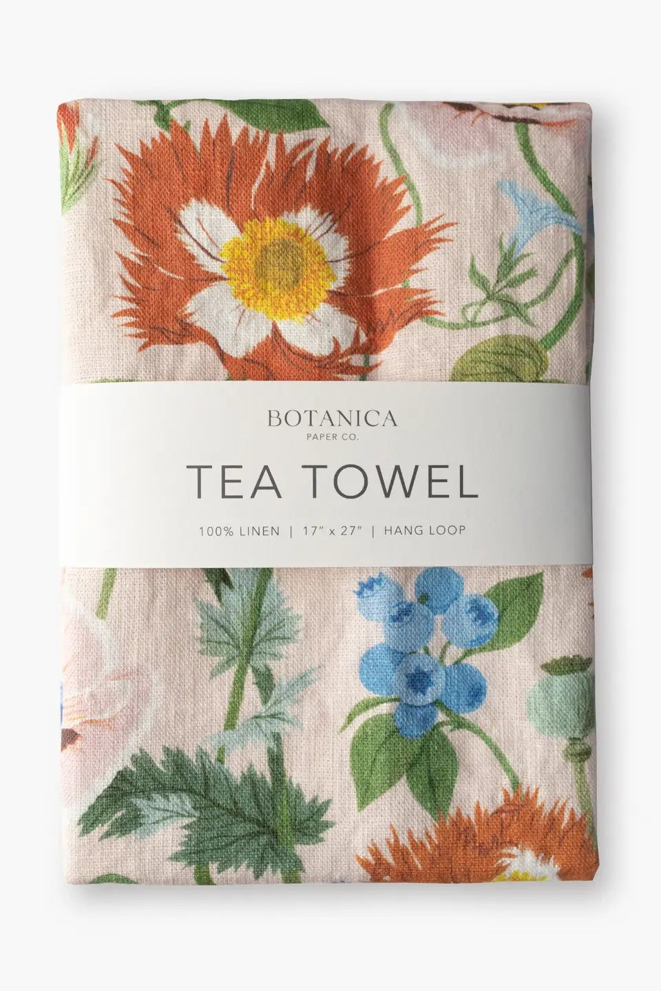 100% Linen Tea Towel | Poppies