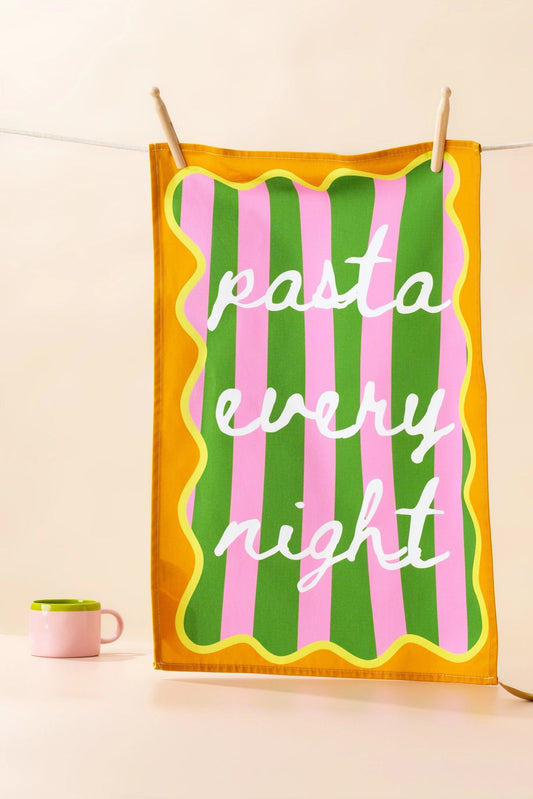 Pasta Every Night Tea Towel