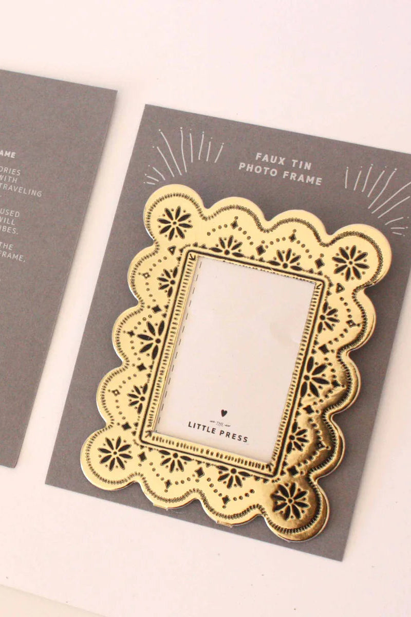 Faux Tin Scalloped Frame - Gold