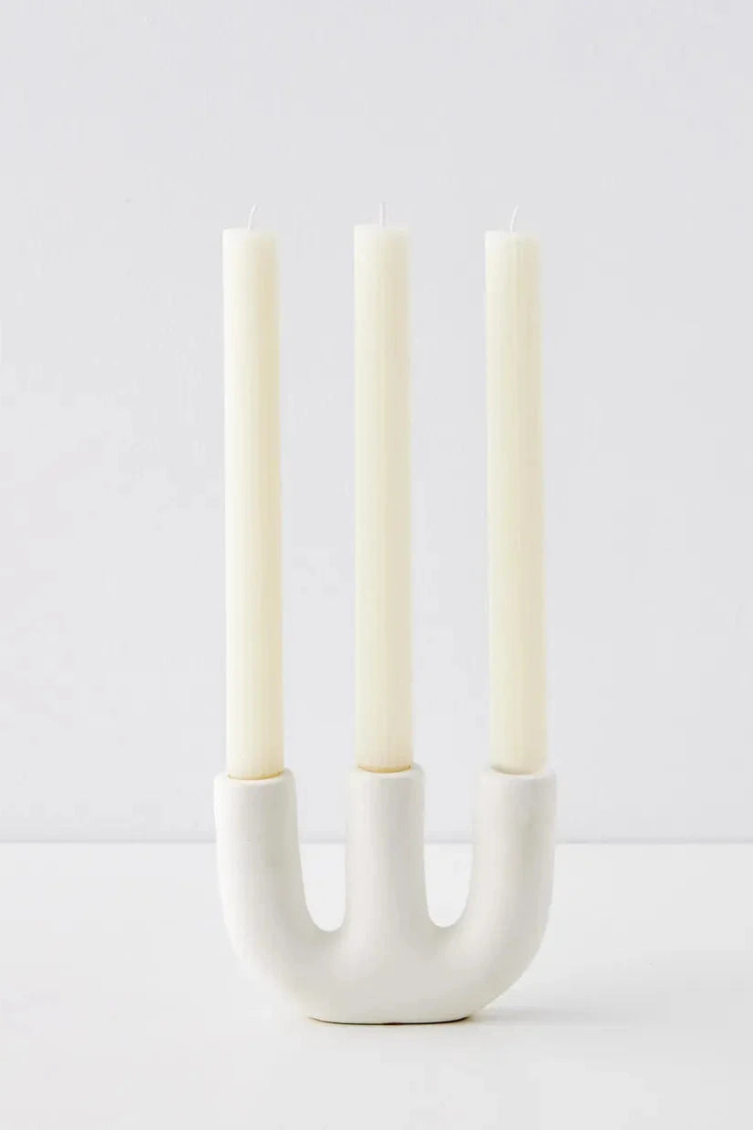 White ceramic candelabra