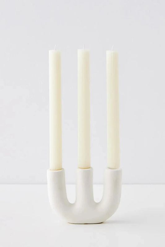 White ceramic candelabra