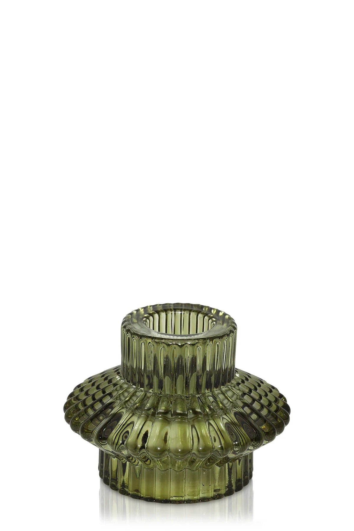 Candle Riff Two sided Glass Candle Holder - Moss – Little Triffids Flowers