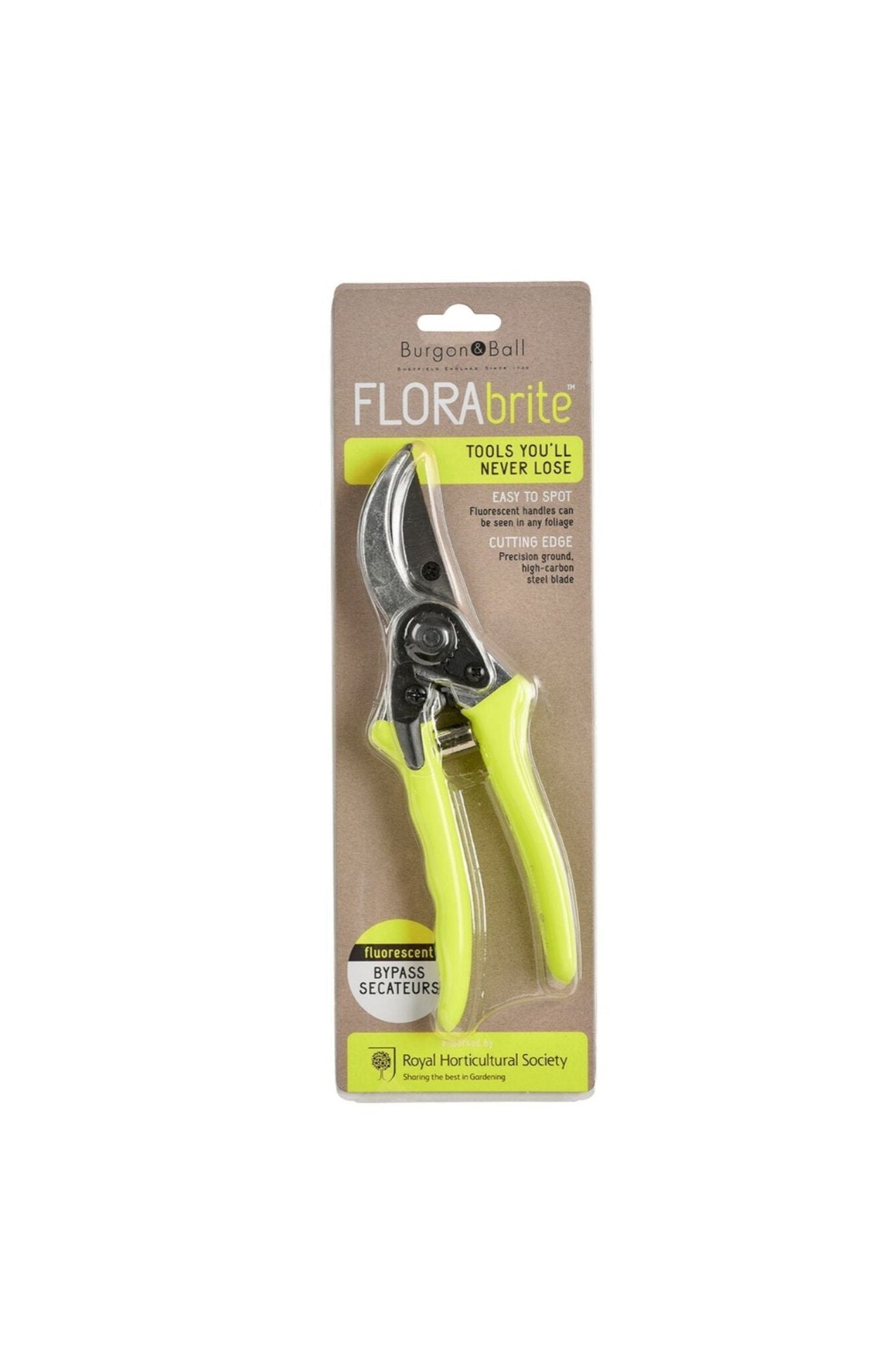 Fluorescent Yellow Bypass Secateurs