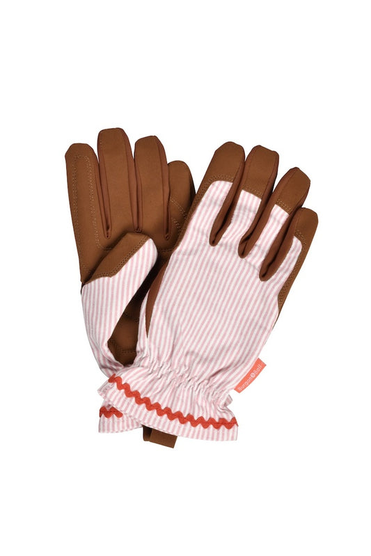 Gardening Gloves - Blush Ticking Stripe