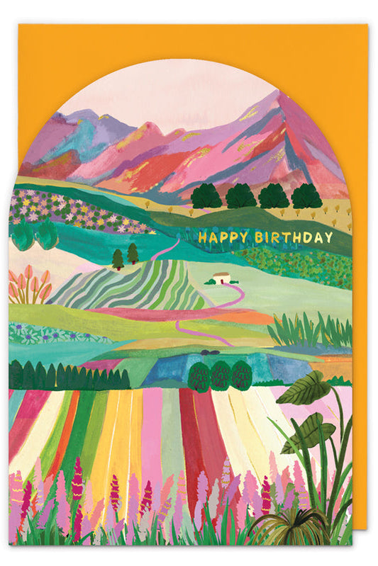 Flower Fields Birthday Card