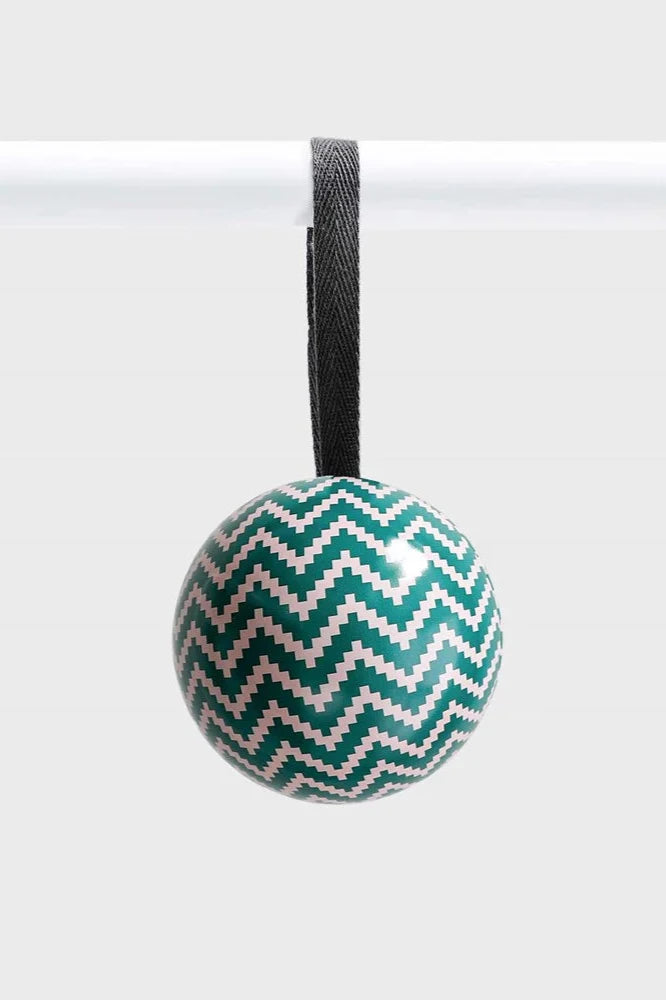 Christmas Bauble - Green Zig Zag