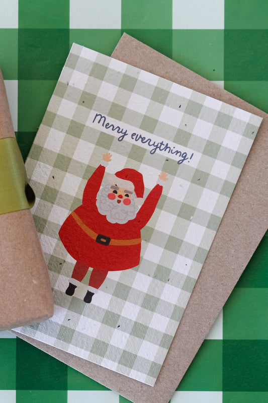 Merry everything Santa plantable card