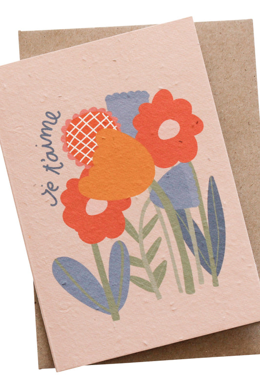 Je T'aime Plantable Card - Large