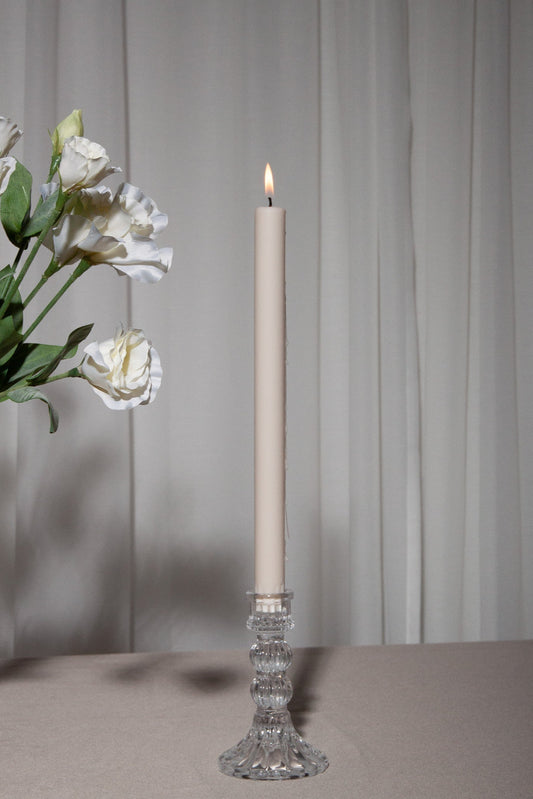 Clear Estelle Glass Candle Holder - Medium