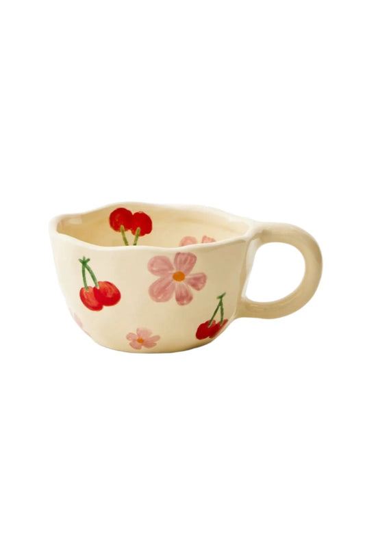 Flower Mug, Flowers & cherries