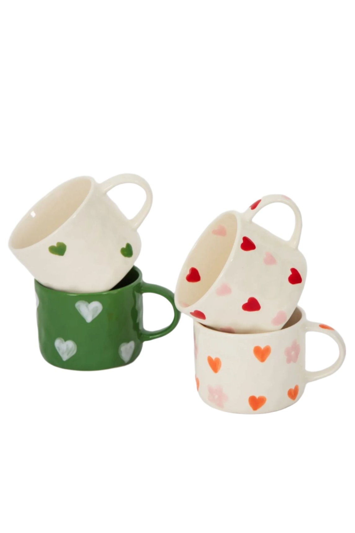 Heart Mug, pink & red