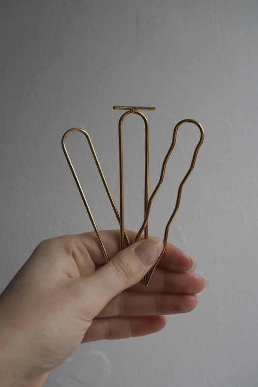Mini Brass Hairpin - Set of 3