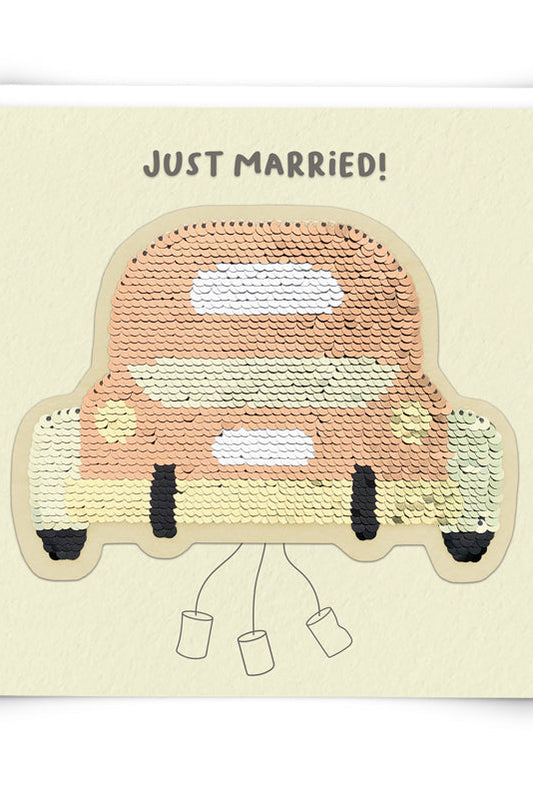 Just Married Sequin Card
