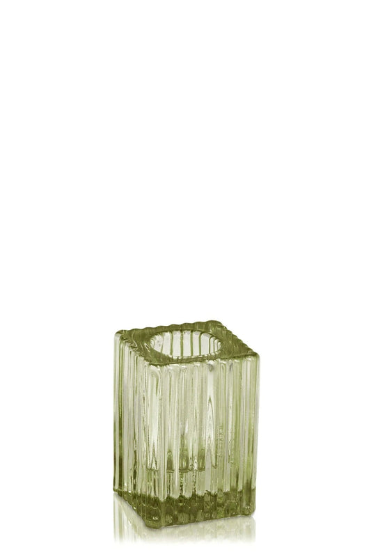 Glass Candle Holder - Moss