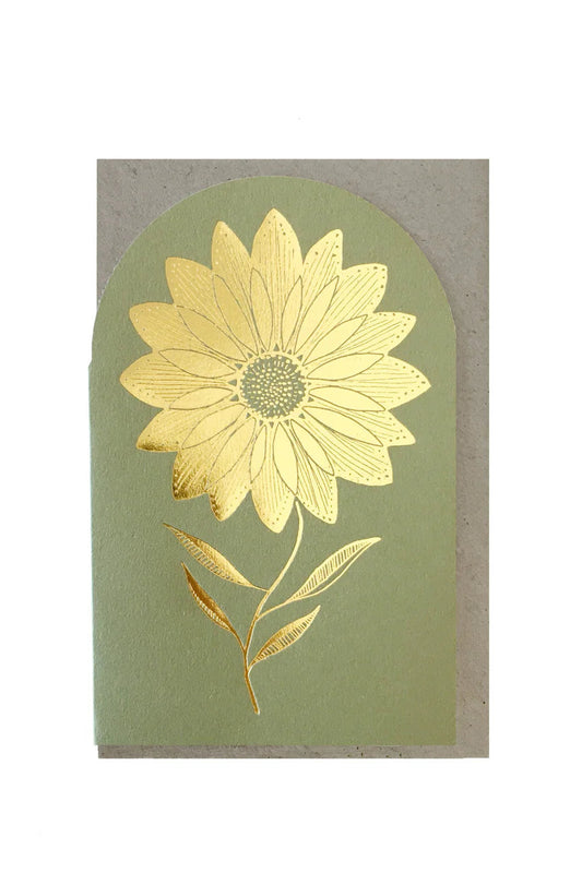 Sunflower Green arch - Letterpress Gift Card